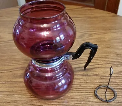 Kent Cranberry Flash Glass Vacuum Double Glass Coffee Pot HTF • $49.99