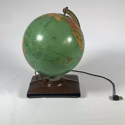 Vintage Replogle 10  Precision Globe Lamp Light Illuminated Antique Metal Base • $99.99