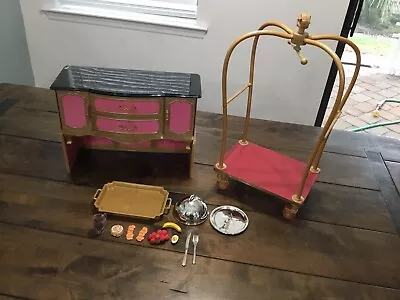 American Girl Doll Grand Hotel Luggage Cart Service Set Desk Dresser Lot Vhtf • $79.99