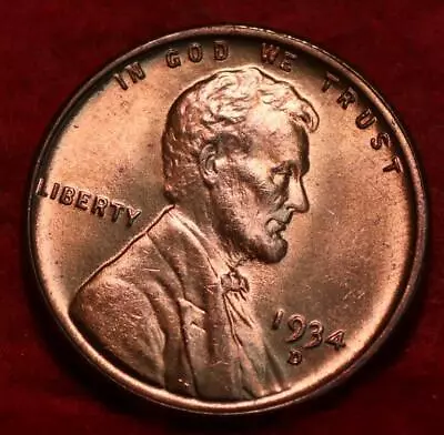 Uncirculated Red 1934-D Denver Mint Copper Lincoln Wheat Cent • $1.04