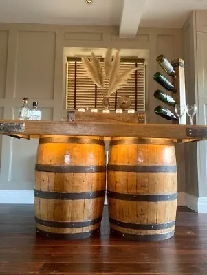Barrel Bar - Oak Whisky Barrel - Home Bar - Drinks Cabinet - Solid Oak Bar • £605