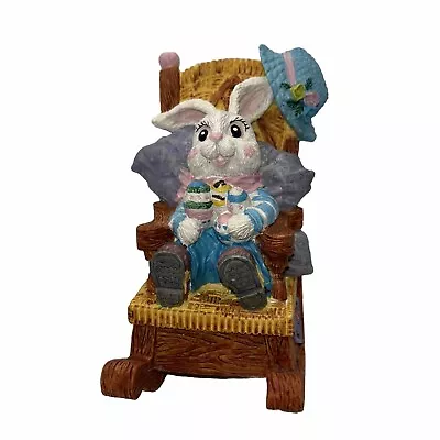 Easter Bunny In Rocking Chair Music Box Plays The Song “Easter Parade” Wind-Up • $10