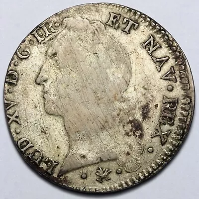 1764 L King Louis Xv France Bayonne Silver Ecu Coin • £5.50