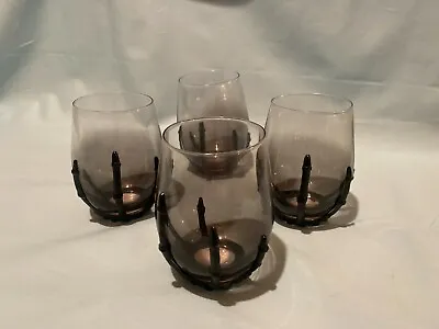 Halloween/Party Skeleton Hand Stemless Wine Glasses. Set Of 4 Glasses. • $30
