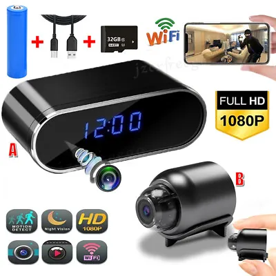 Spy Camera WiFi Hidden Wireless Security Nanny Mini Cam HD 1080P Night Vision • $28.99