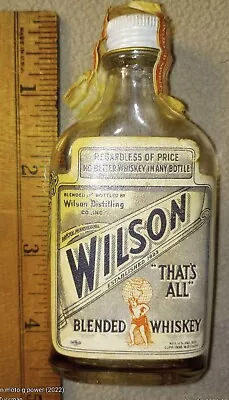 EMPTY @ 4  Wilson  That's All  TWICE Restored Whiskey Bottle Vintage /1936 • $42.50