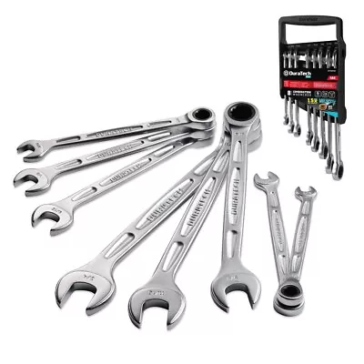 DURATECH Ratcheting Combination Wrench Set 8PC SAE 5/16  To 3/4  Open End Wrench • $40.99