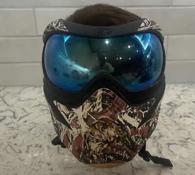 $54 • Buy V-Force Joker Camoflauge Paintball Goggles Mask Blue Glass Shield Adjustable