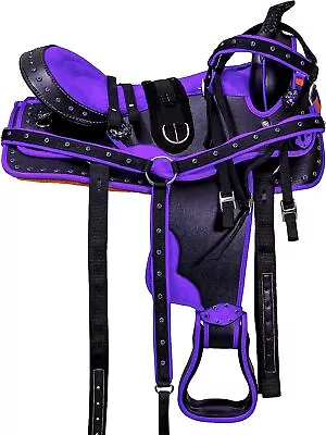 New Style Western Synthetic Pleasure Barrel Trail Horse Saddle & Tack Set Free • $398