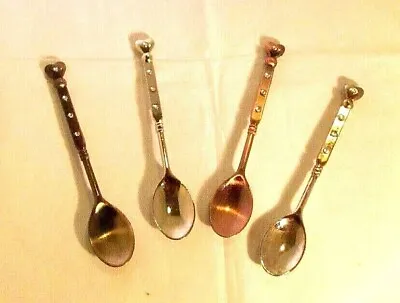 Lot Of Four Stainless Steel Mini Spoons With Crystal In Handles - NWOT (H) • $8.99