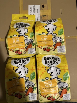 £37.50 • Buy Barking Heads Dry Adult Dog Food Fat Dog Slim Low Fat Recipe Low-Calorie Meal X4