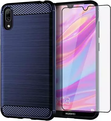 Huawei Y7 Pro 2019 Slim Thin Shockproof Case W Tempered Glass Screen Protector • $43.45