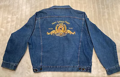 Vintage Metro Goldwyn Mayer MGM Embroidered Denim Jacket - MGM Branded - Size XL • $54.99