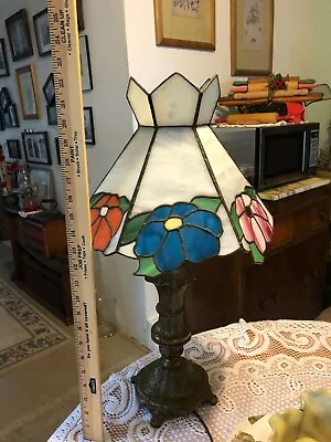 Vintage L&L WMC 1966 Lamp Model #8751 With Stained Glass Shade 22  • $50