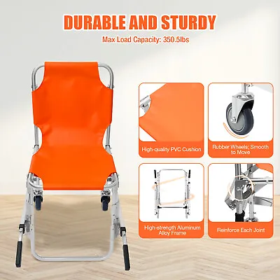 EMS Stair Chair Medical Emergency Evacuation Lifting Climbing Wheelchair 2 Wheel • $145