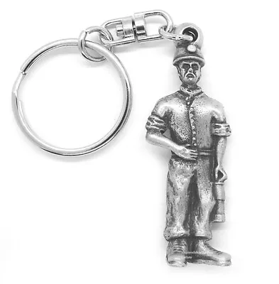 Coal Miner With Davy Lamp Pewter Keyring In Gift Pouch • £6.70