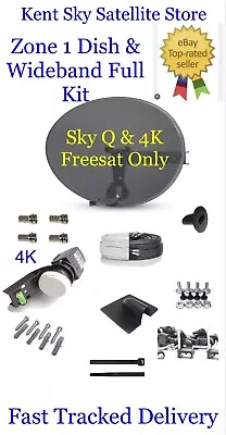 Sky Q Dish Only Or Dish & Wideband Lnb Or Full Complete Sky Q Kit & Cable🔥 • £24.99