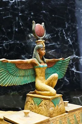 Ancient Egyptian Goddess Isis Kneeling Statue Isis With Magic And Healing Power • £185.79