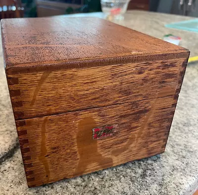 Weis Oak Dovetailed Index Card File Box 8 X5 X4.5  • $19.99