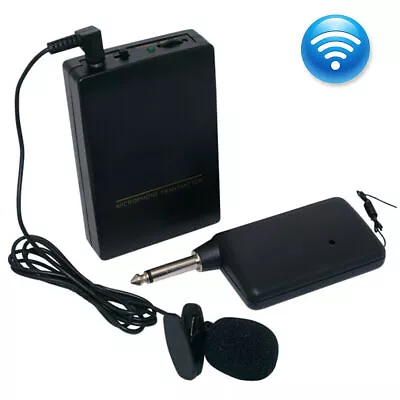 Wireless Cordless Clip-on Lapel Tie Microphone Mic Transmitter Set Mini • $11.08