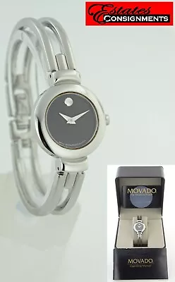 Movado Harmony 84.A1.809.A Black Dial Stainless Steel Ladies Watch • $189