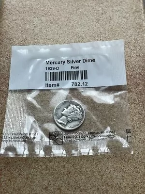 1939-D Mercury Silver Dime In Sealed Package - Graded * FINE * • $6.99