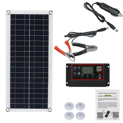 50W Solar Panel Kit 12V Battery Charger +60A Controller Caravan RV Boat Camping • £23.99