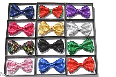 New Sequin BOWTIE Tuxedo Classic BowTie Neckwear Adjustable Unisex Bow Glitter  • $9.88