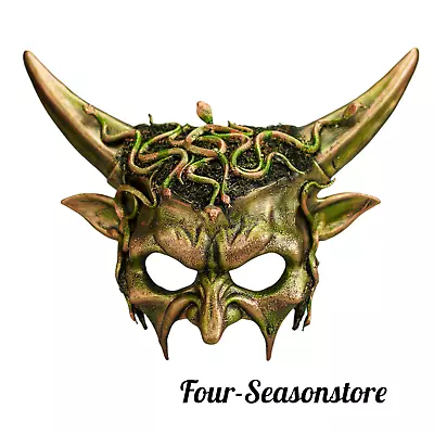 Medusa Devil Evil Ran Horns Men VIP Halloween Masquerade Mask Cosplay • $48.95