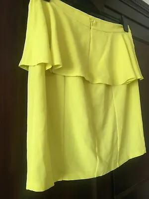 £7.50 • Buy UNWORN Topshop Peplum Yellow Skirt Size 16