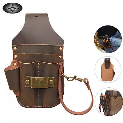 TOURBON Leather Holster Tape Electrician Thong Loop Tool Pouch 5 In1 Belt Holder • $37.13