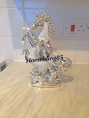 £18.99 • Buy Silver Shine Horse Sparkle Bling Home Decorative Ornament, Home Decor