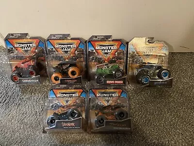 Lot Of 6 Different Monster Jam 1:64 Scale Trucks Gravedigger 25th Ann. And More • $0.99