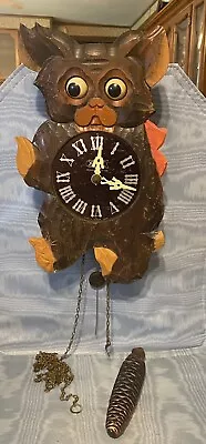 Vintage Rare Poppo Cuckoo  Moving Eyes Puppy Dog  Clock   Japan • $71