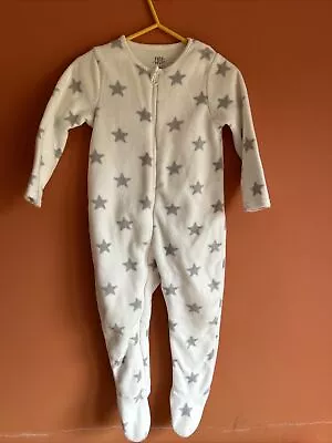 Baby Star Design Fleece Sleepsuit/Babygrow From F&F Age 12-18 M • £4