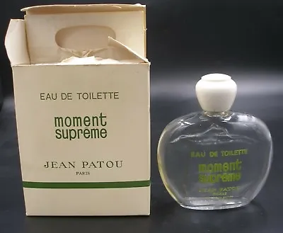 Vintage Glass Perfume Bottle JEAN PATOU Moment Supreme EDT With Box 4oz • $4.98