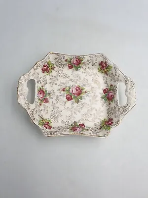 James Kent LTD Longton June Roses Chintz Trinket Bon Bon Sweet Handled Dish Tray • £19.99