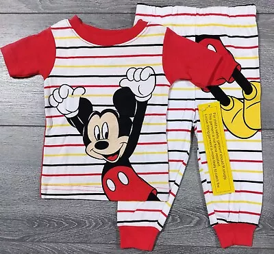 Mickey Mouse Pajamas 24 Months Baby Boys Disney Snug Fit Cotton Shirt Pant PJs • $9.40