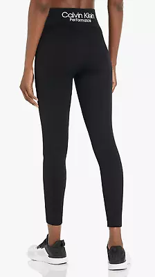 NWT Calvin Klein Performance Women's High Rise Ribbed  Active 7/8 Leggings Sz L • $24.95