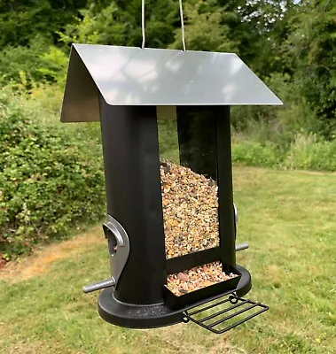 Oval Shaped Hanging Bird Seed Feeder With 4 Feeding Ports For Garden Birds • £11.99