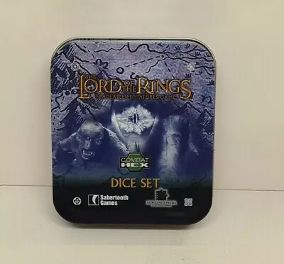 The LORD Of The RINGS  DICE SET COMBAT HEX SABERTOOTH GAMES COLLECTOR'S TIN • £5.99