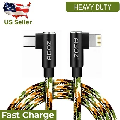 90° CAMO USB C To IPhone Cable For IPhone 14 Pro Max 13 12 11 Fast Charger Cord • $5.95