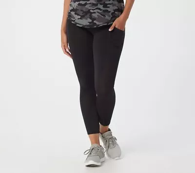 Zuda Women's Leggings Reg Z-Move 7/8 With Mixed Mesh A377799 BLACK XS • £19.29