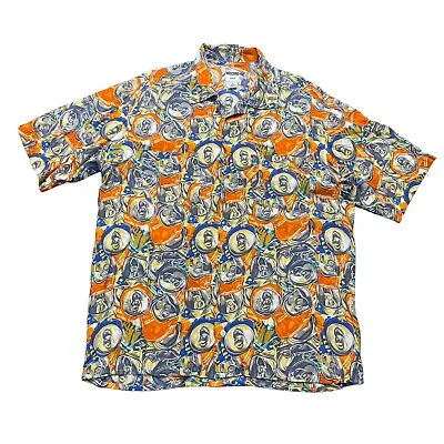 MOSCHINO Jeans Button Down Beverage Cans Short Sleeve Shirt Adult Size Small • $150