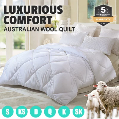 $119 • Buy 350/500/700GSM All Size Australian Wool Quilt Doona Duvet Down Summer Winter 