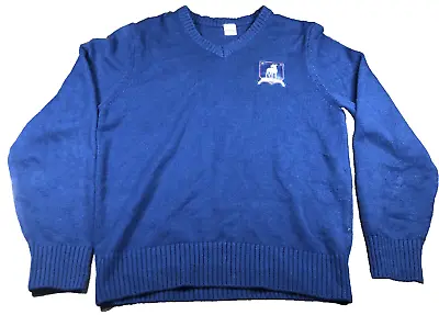 Ted Lasso Sweater Mens M Blue AFC Richmond V-Neck Soccer TV Embroidered Patch • $47.87