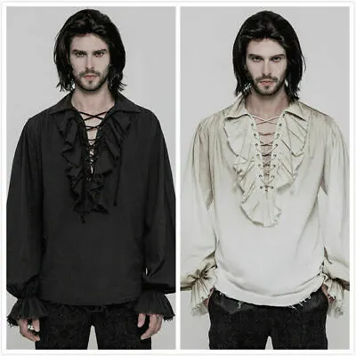 Punk Rave Steampunk Gothic Victorian Open Laced Chest Mens T Shirt Top Clothing • $56.37