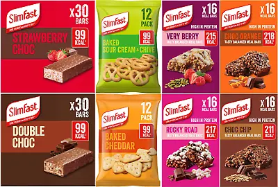 £9.99 • Buy SlimFast Snack Bar, 30 X 25g, Balanced Meal Bar 16 X 60g, Snack Bags 12 X 22g