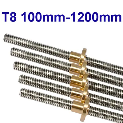 8mm Threaded Rod Trapezoidal Lead Screw T8 Nut For 3D Printer CNC Stepper Motor • $3.29