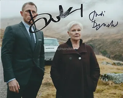 Daniel Craig & Judi Dench Hand Signed 8x10 Photo James Bond Skyfall Fingerprint • £299.99